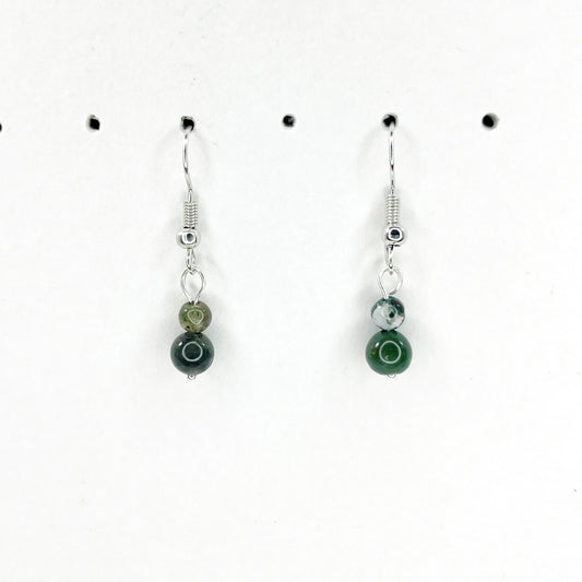 Moss Agate Drop Earrings
