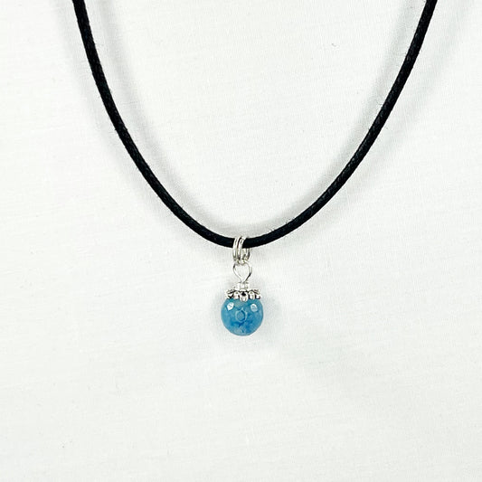 Blue Dyed Agate Cord Choker