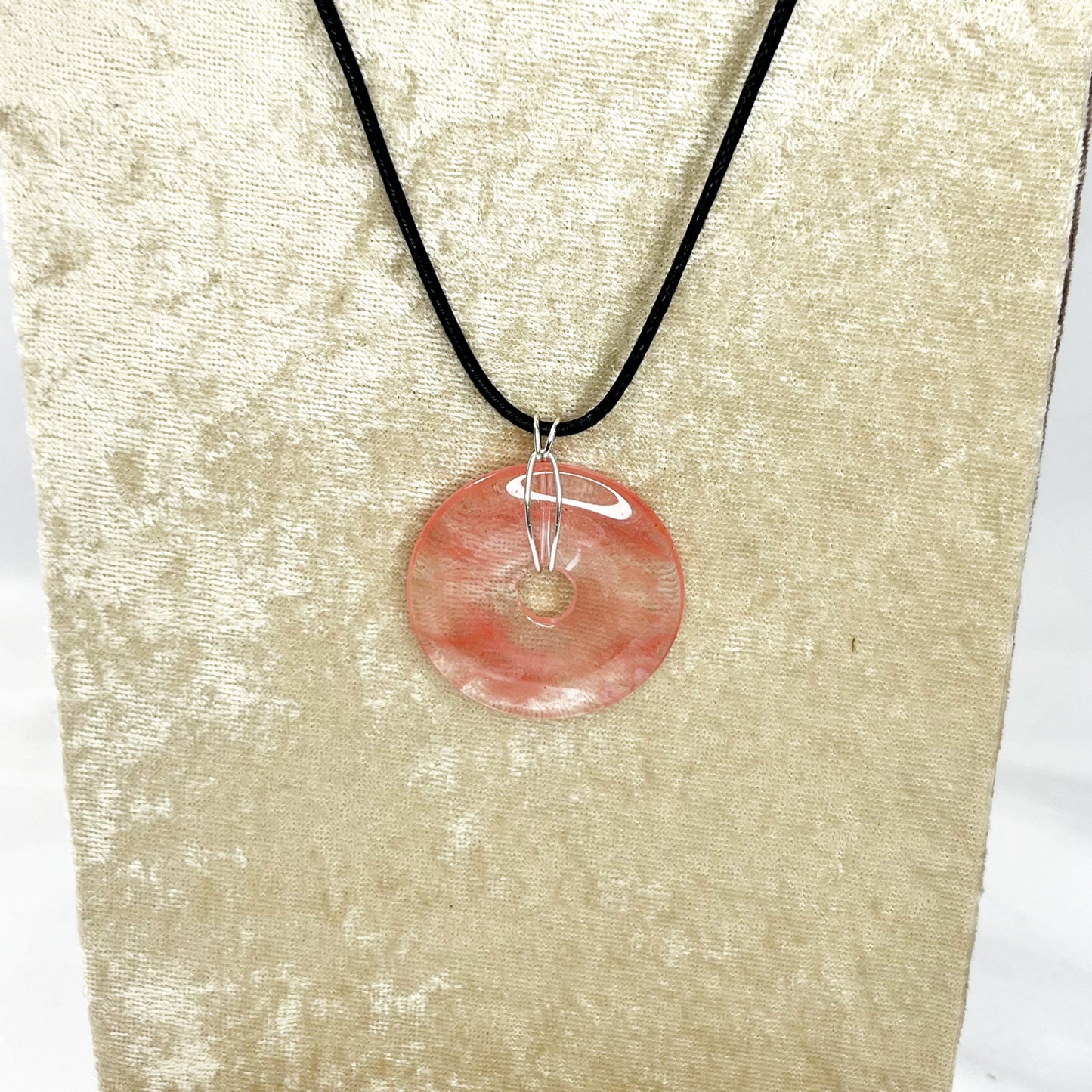 Cherry Quartz Donut Pendant