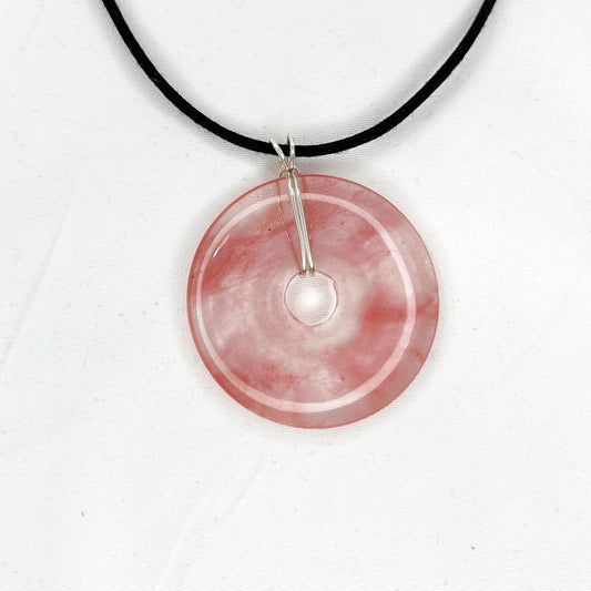 Cherry Quartz Donut Pendant