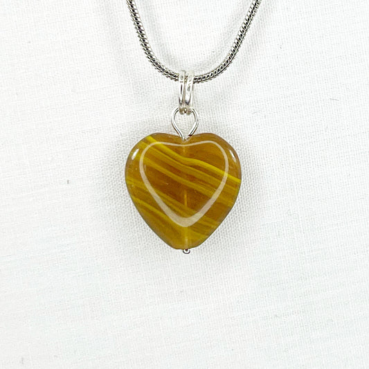 Glass Heart Pendant Necklace