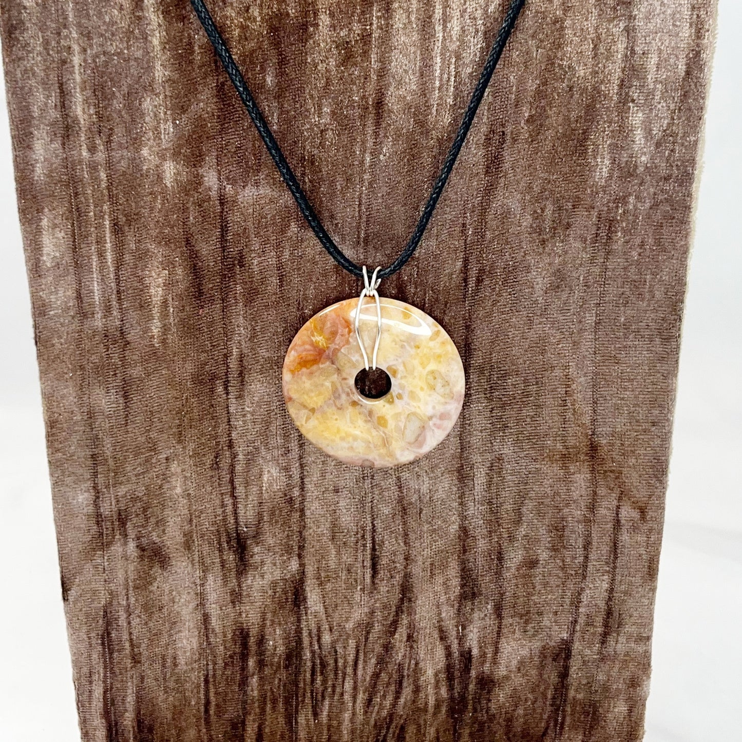 Indian Agate Donut Pendant