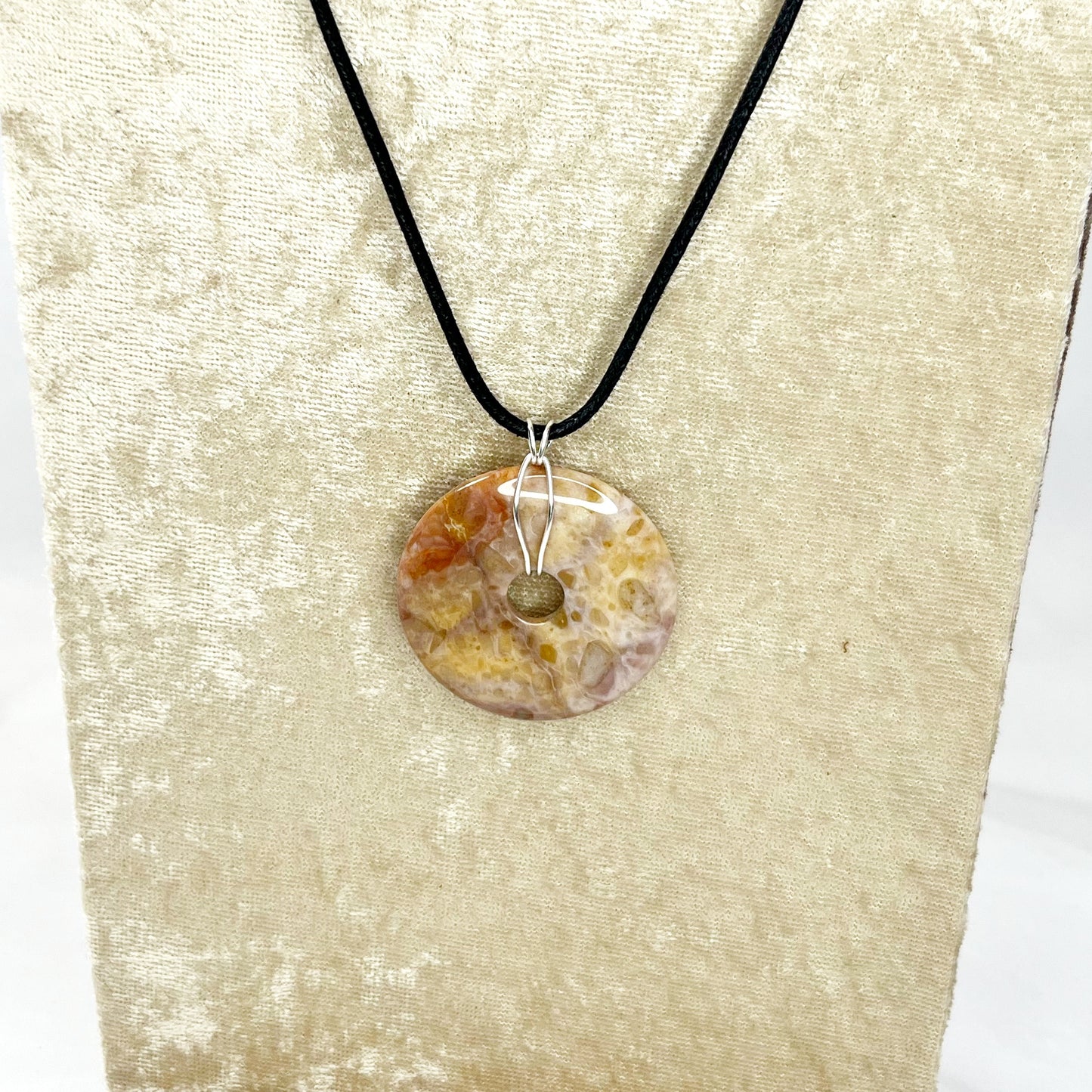 Indian Agate Donut Pendant