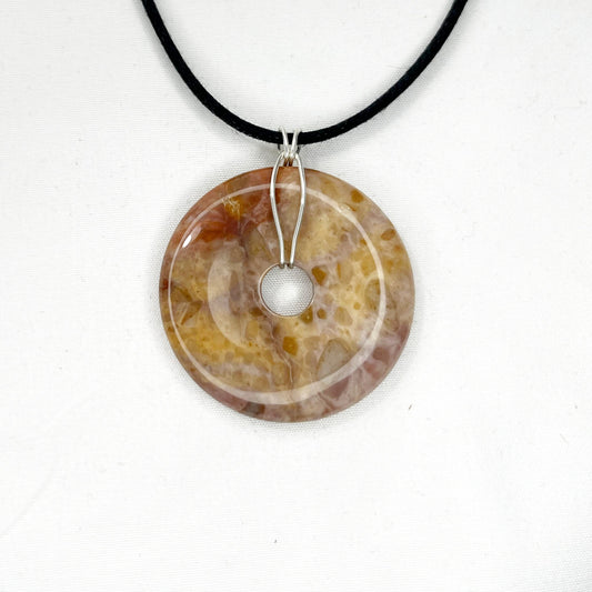 Indian Agate Donut Pendant
