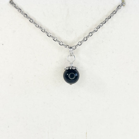 Black Jade Pendant Necklace