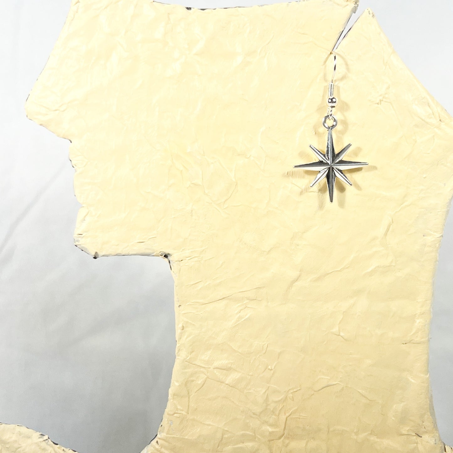 Silver Star Drop Earrings