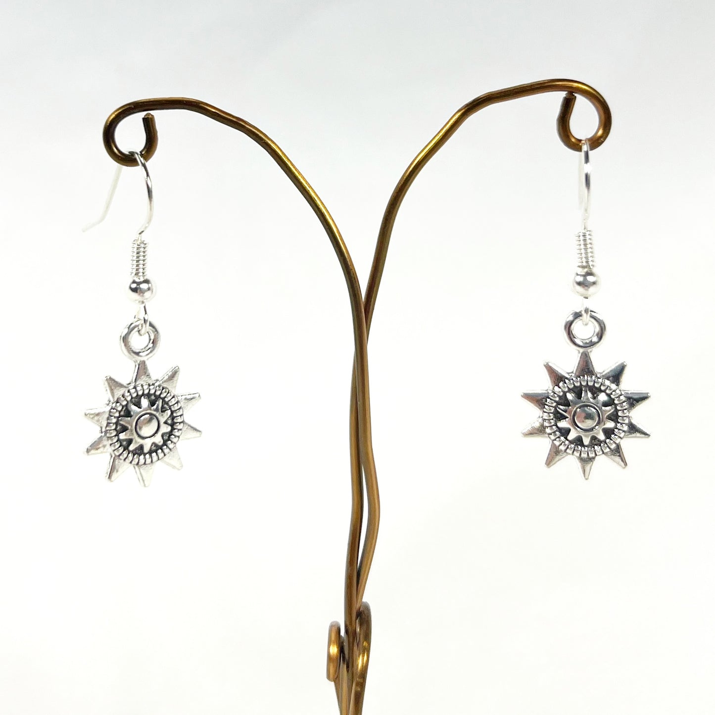 Sun Disc Drop Earrings