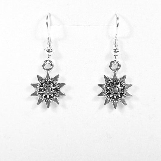 Sun Disc Drop Earrings