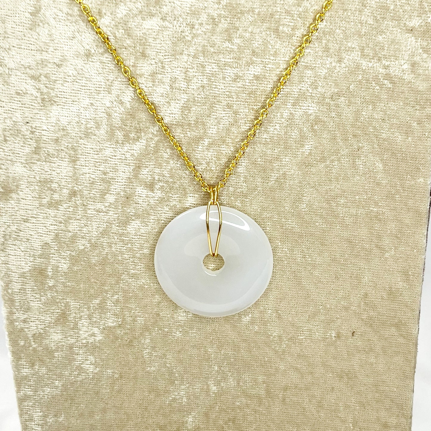 White Jade Donut Pendant