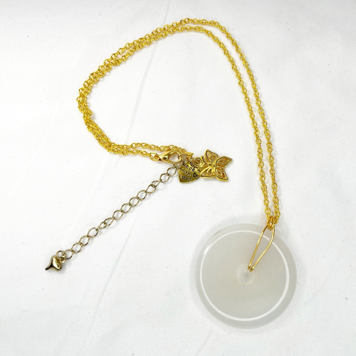 White Jade Donut Pendant