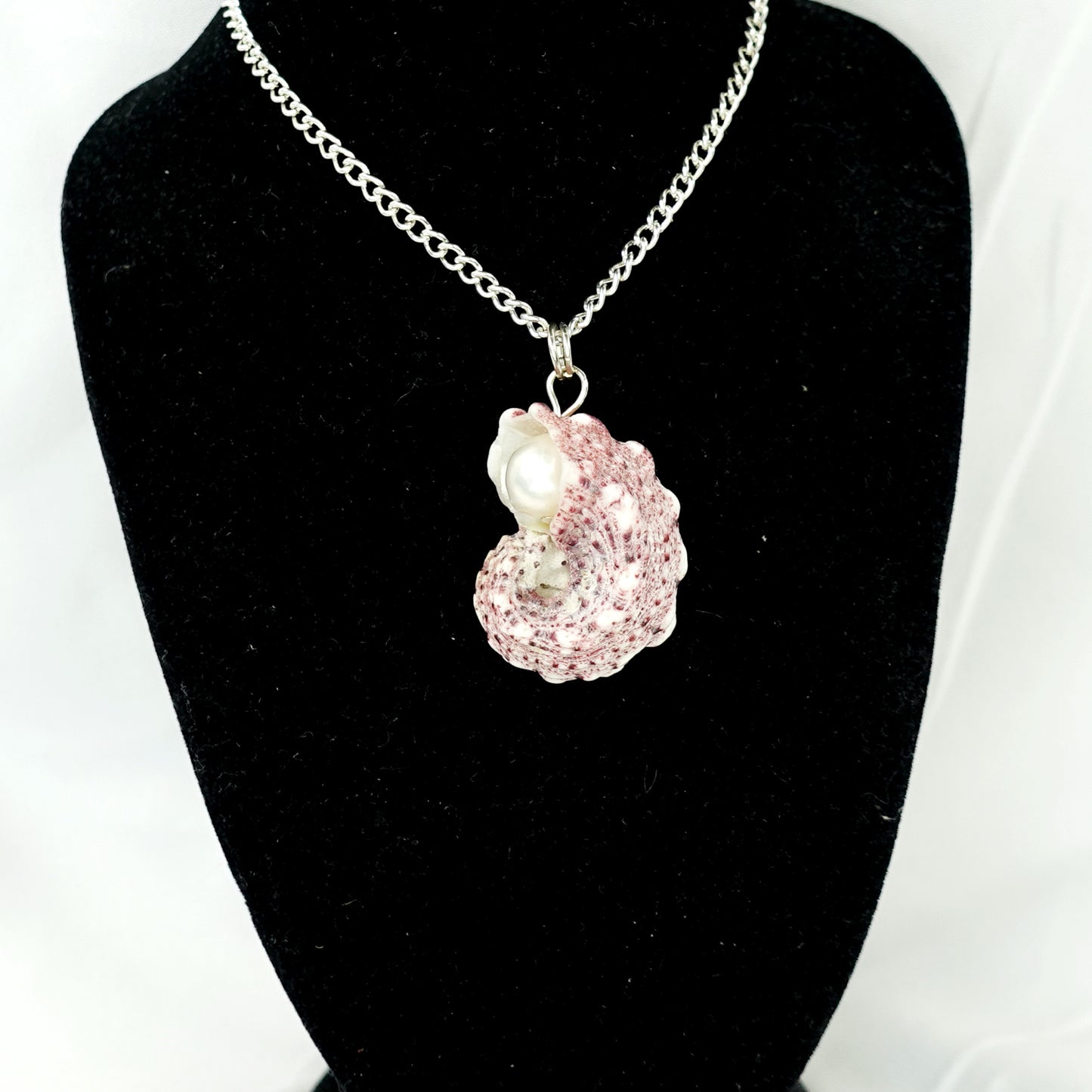 Dolphin Snail Shell and Pearl Pendant