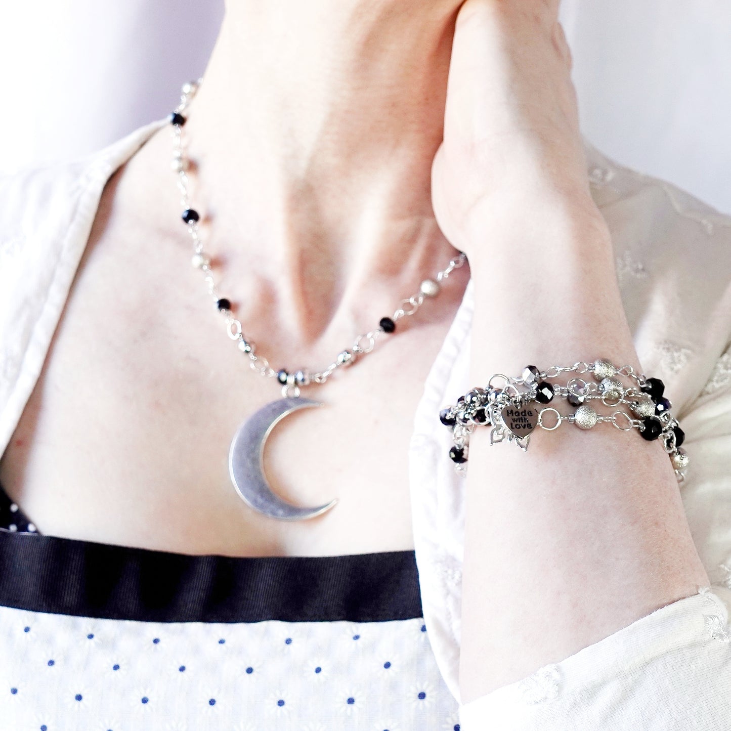 Night Sky Star and Crescent Moon Convertible Jewellery Set