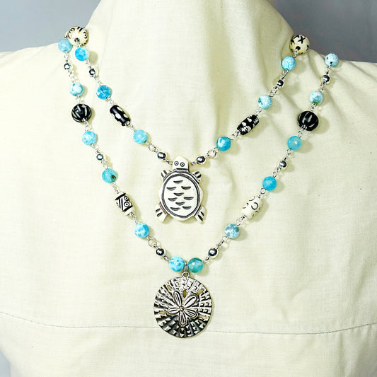 Sea Reef Turtle and Sand Dollar Convertible Jewellery Set
