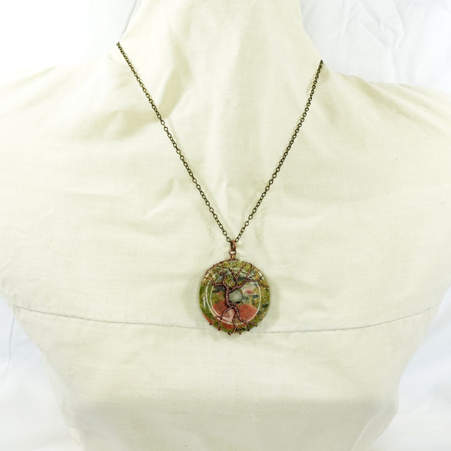 Copper and Unakite Tree of Life Necklace