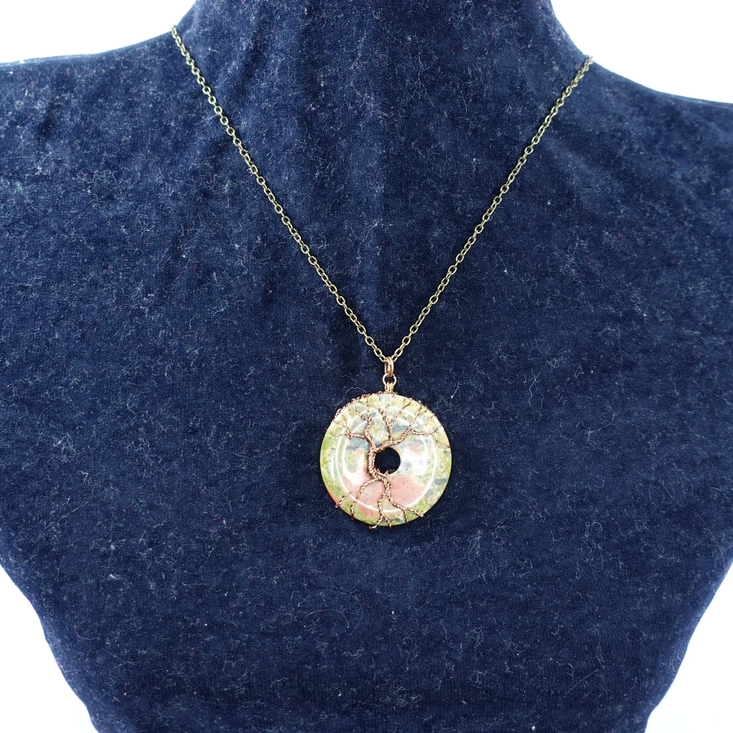 Copper and Unakite Tree of Life Necklace