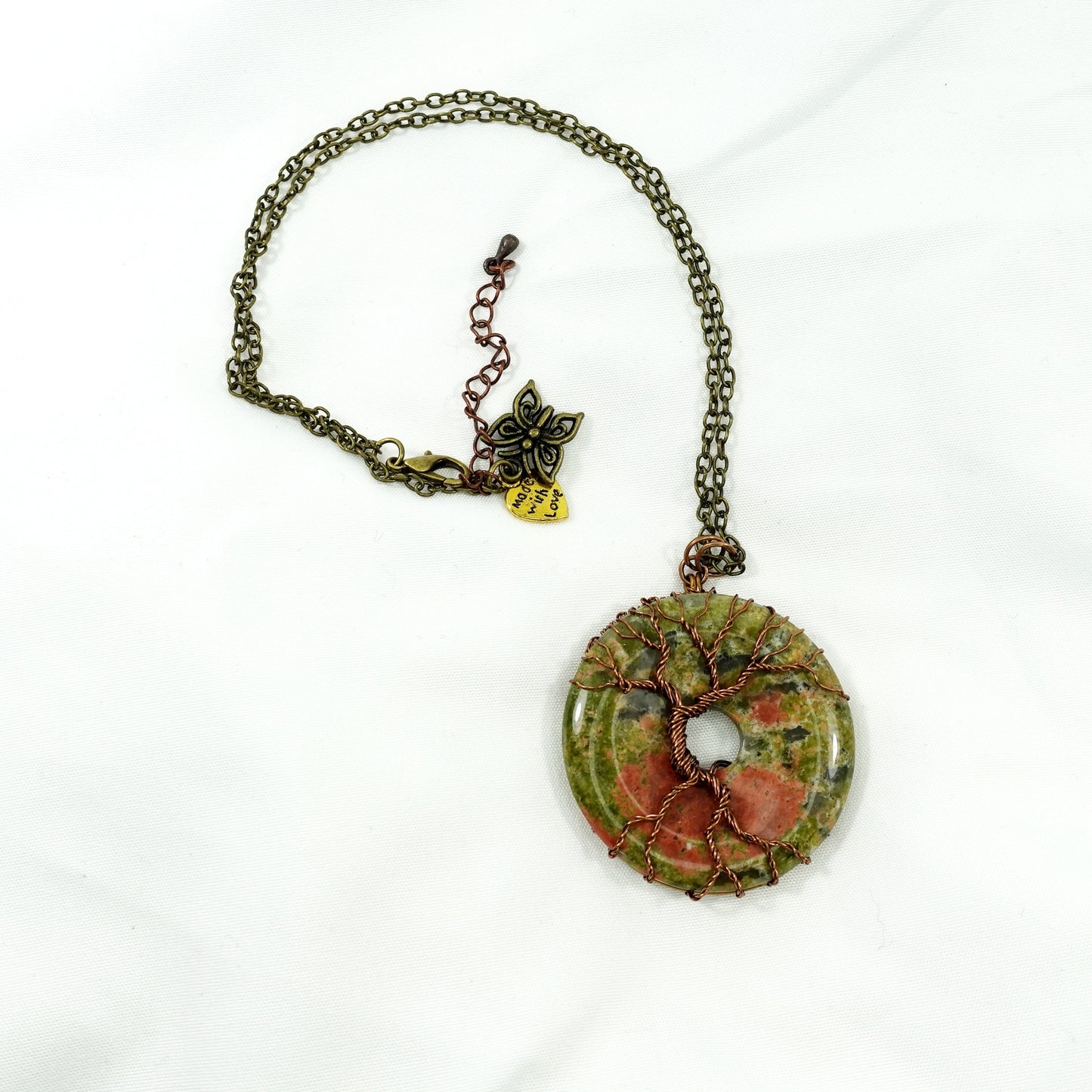Copper and Unakite Tree of Life Necklace