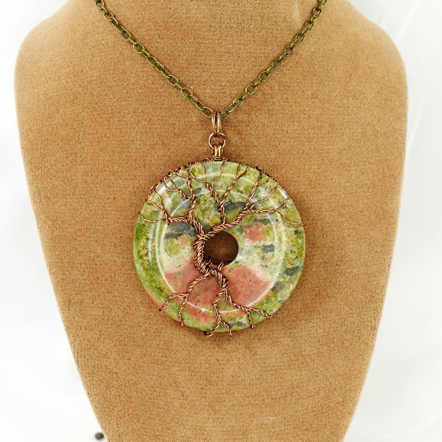 Copper and Unakite Tree of Life Necklace