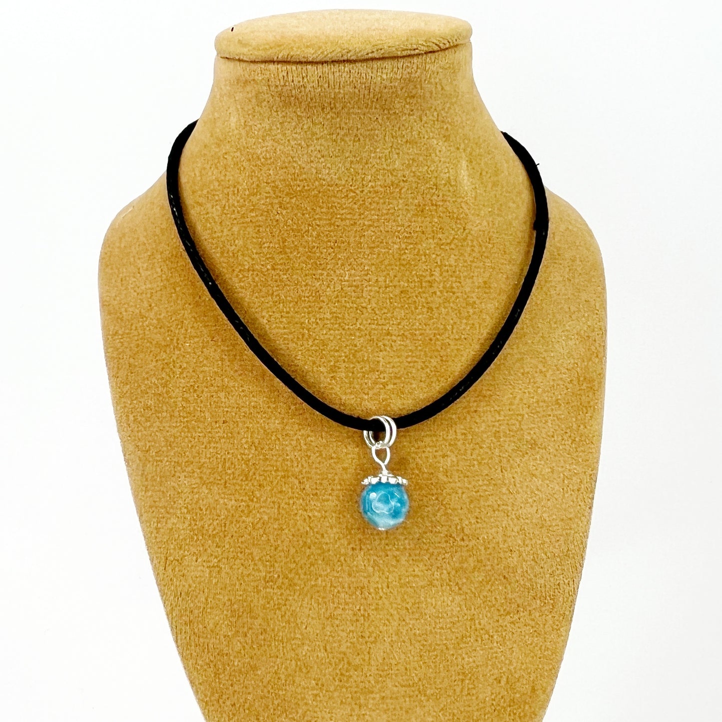 Blue Dyed Agate Cord Choker