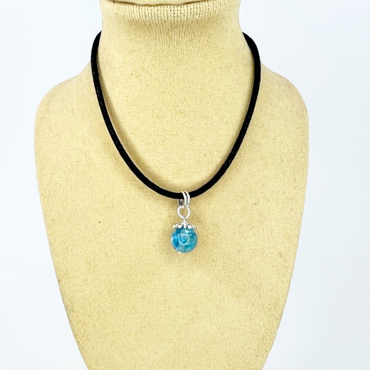 Blue Dyed Agate Cord Choker