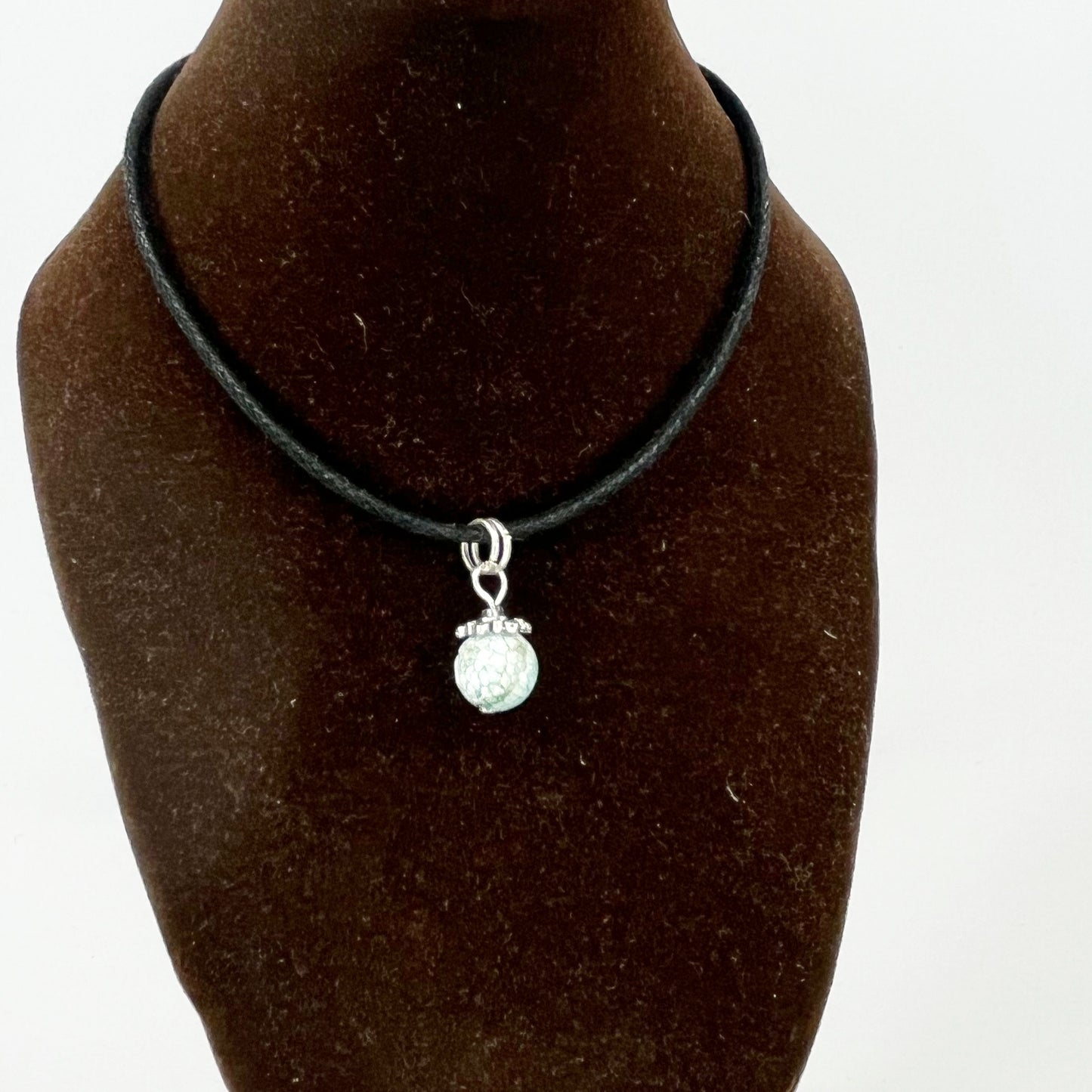 Blue Dyed Agate Cord Choker