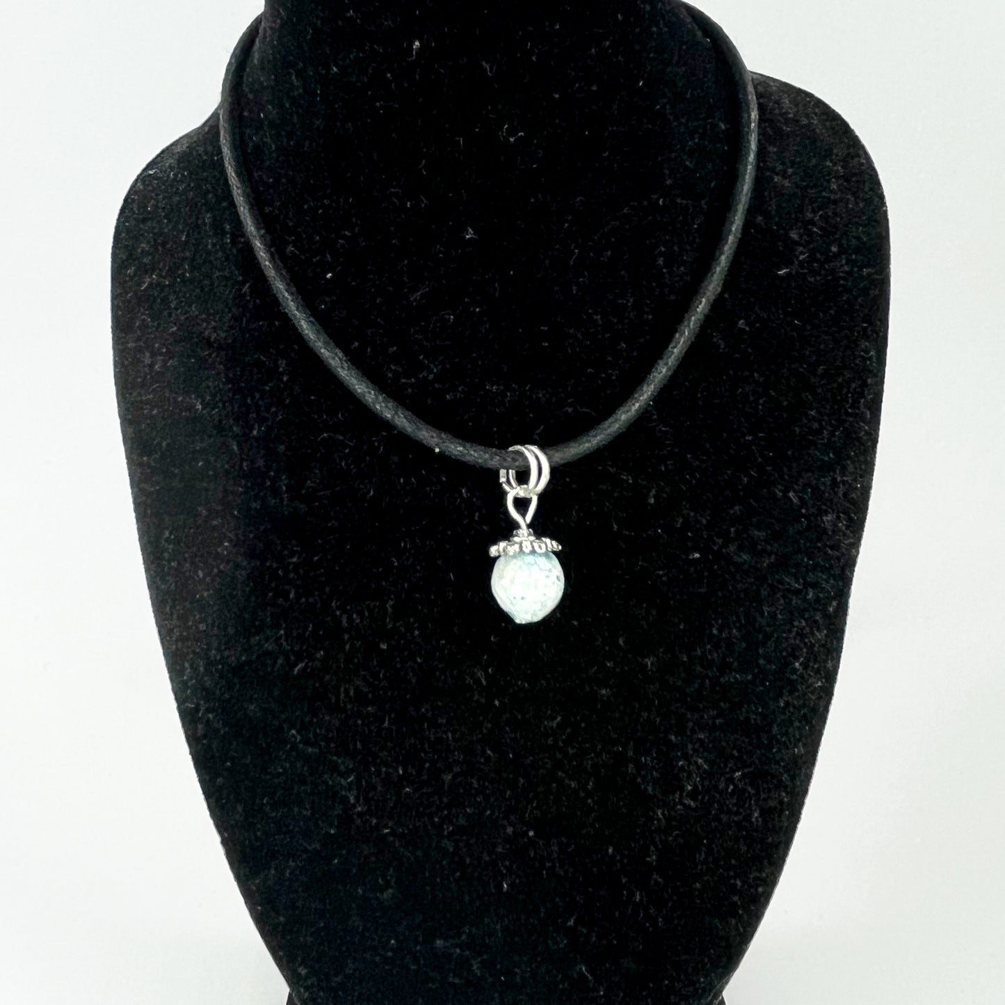 Blue Dyed Agate Cord Choker