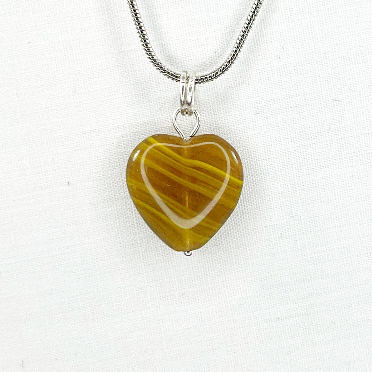 Glass Heart Pendant Necklace