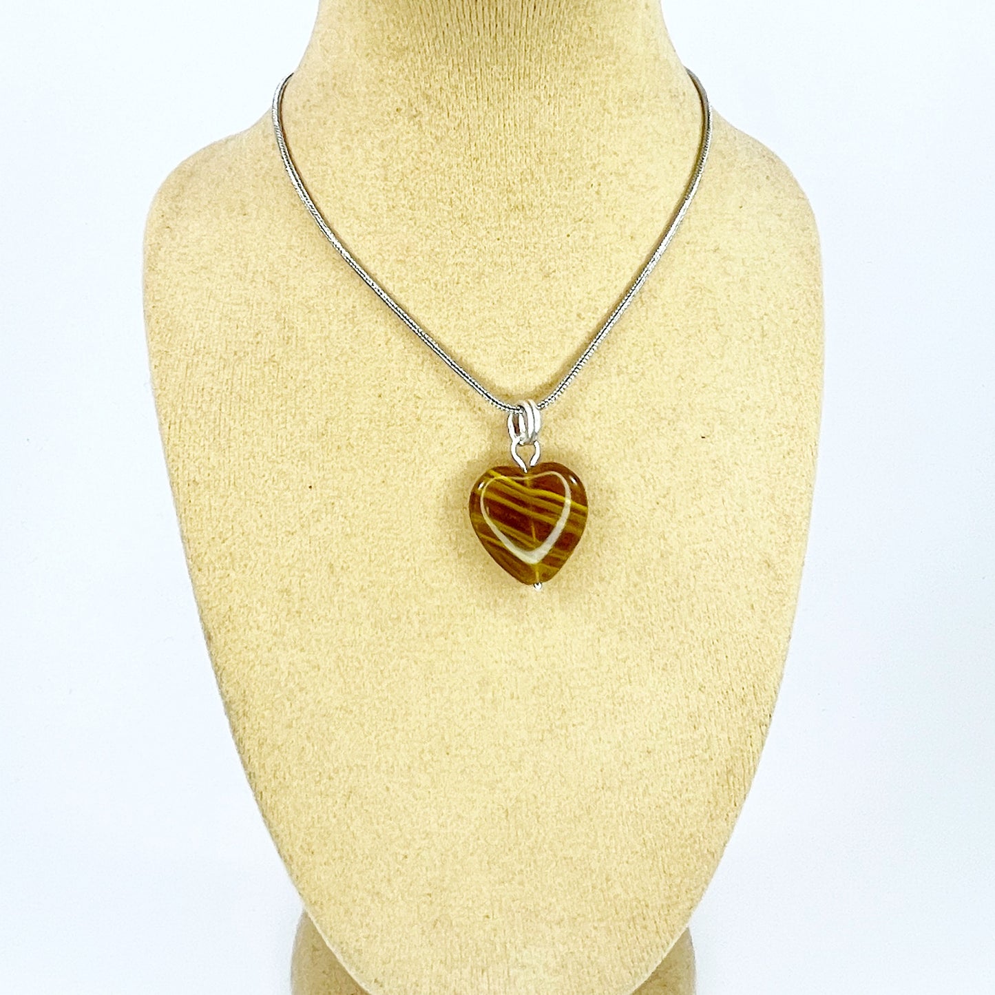 Glass Heart Pendant Necklace