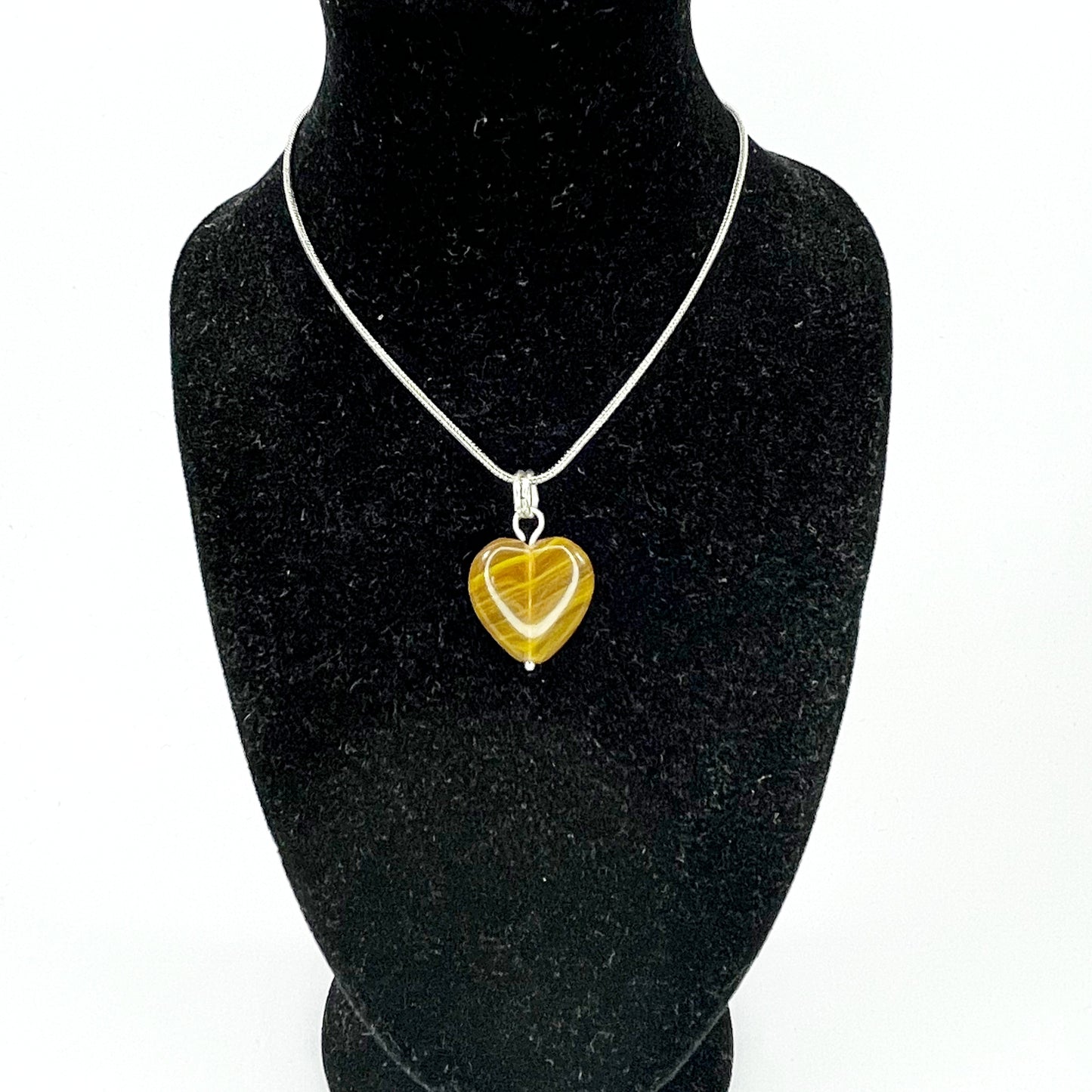 Glass Heart Pendant Necklace