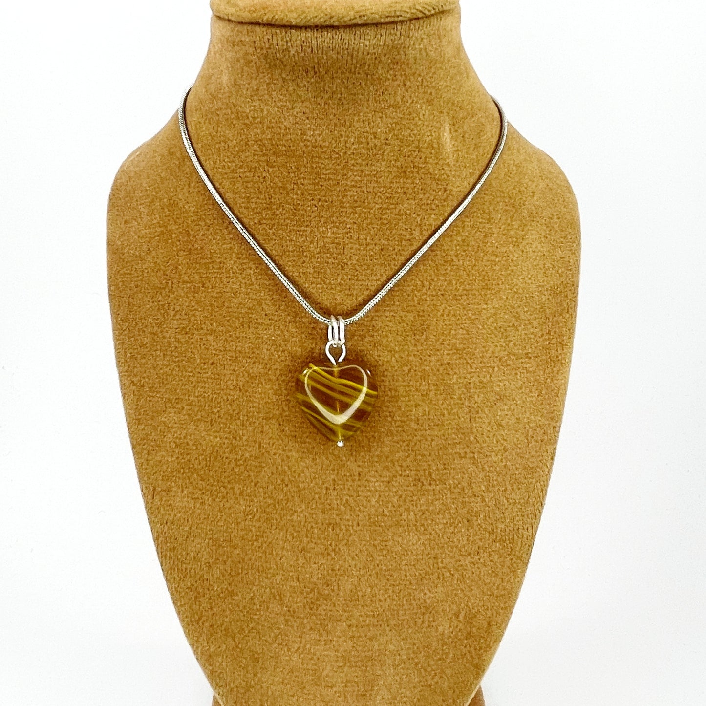 Glass Heart Pendant Necklace