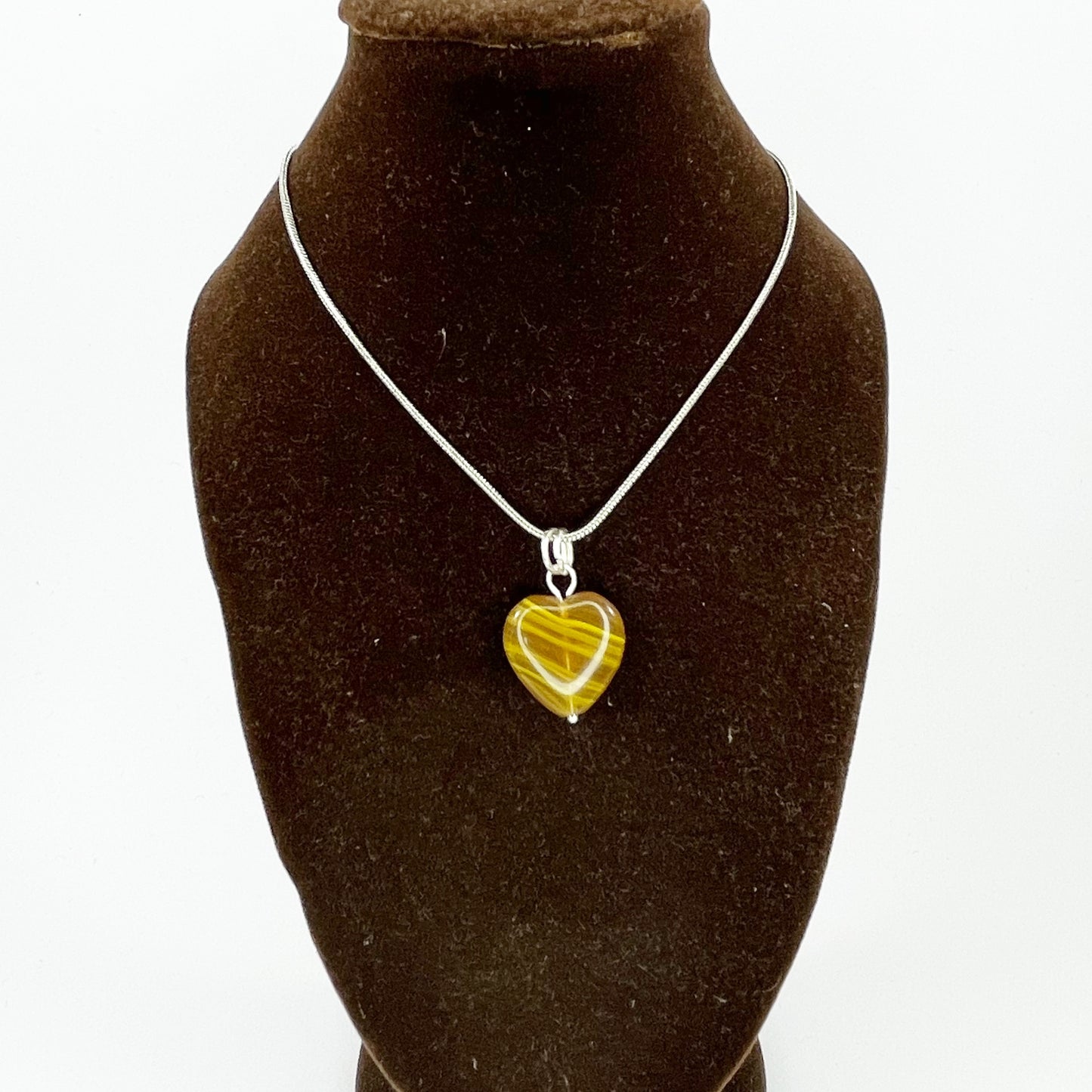 Glass Heart Pendant Necklace